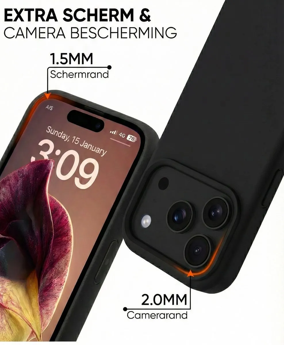 NUVEX iPhone 17 Pro Siliconen Hoesje - Zwart - afbeelding 6 van 6
