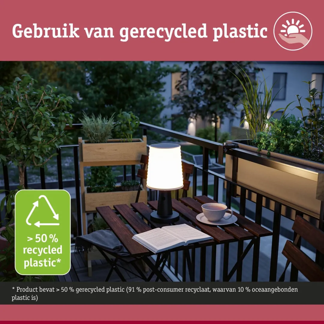Paulmann Solar LED-tafellamp Ilanga 125lm - Antraciet