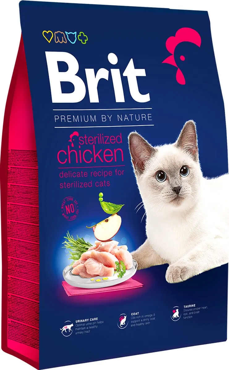 Brit Premium by Nature Kat Voer Gesteriliseerd Kip - 1 Stuk
