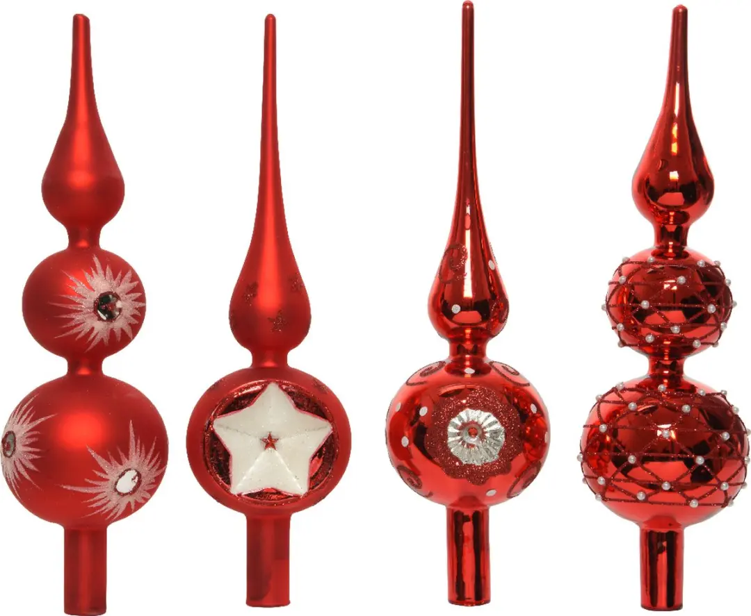 Decoris Piek glas kerstrood 31cm