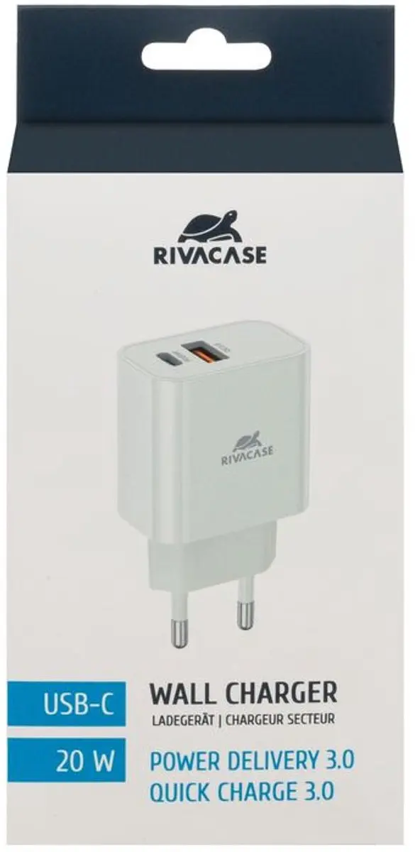 RivaCase PS4102 Wandlader USB-C en USB-A 20W - Wit - afbeelding 2 van 4