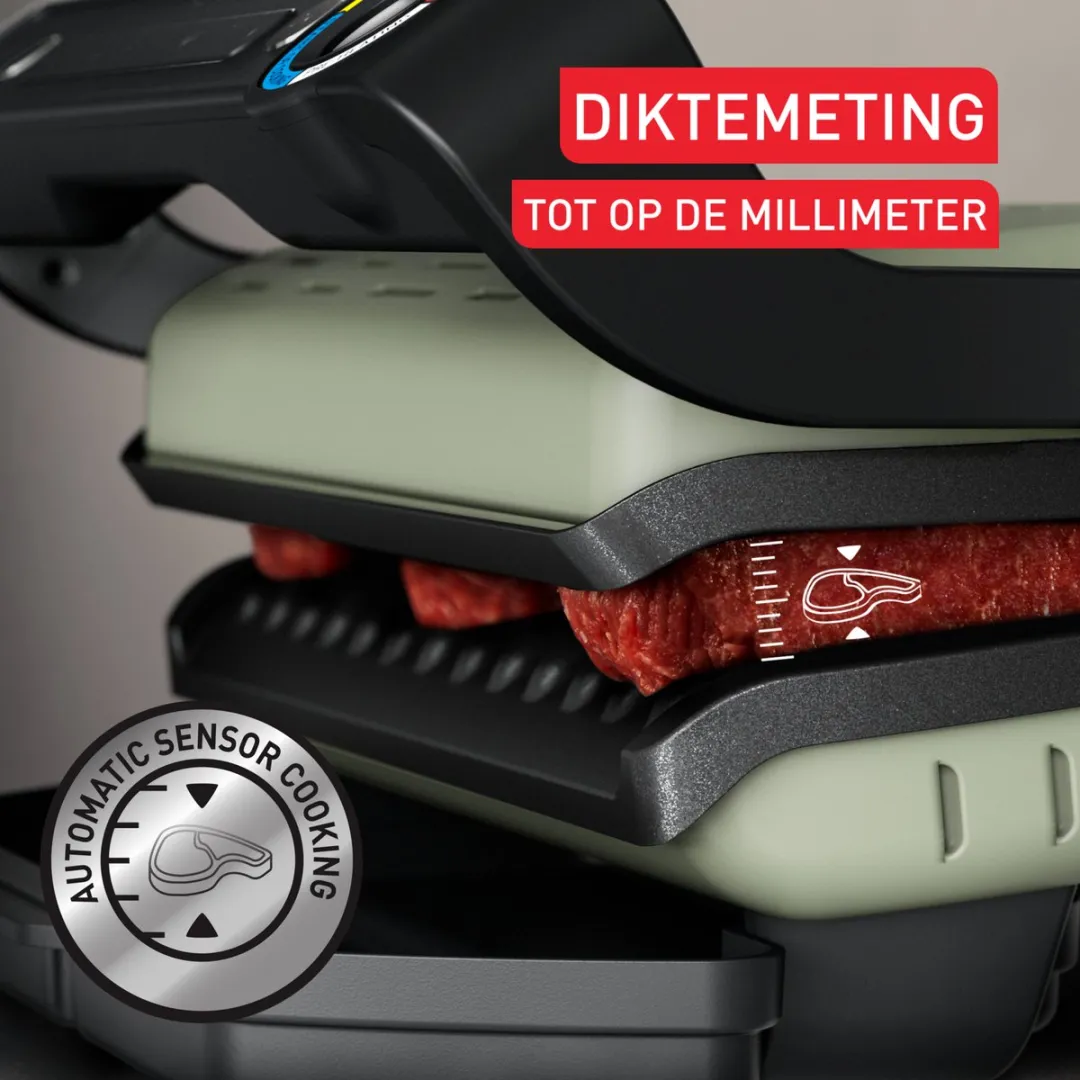 Tefal OptiGrill Eco GC71EL Contactgrill 2000W - 2 Platen - Zwart/ Groen - afbeelding 6 van 6
