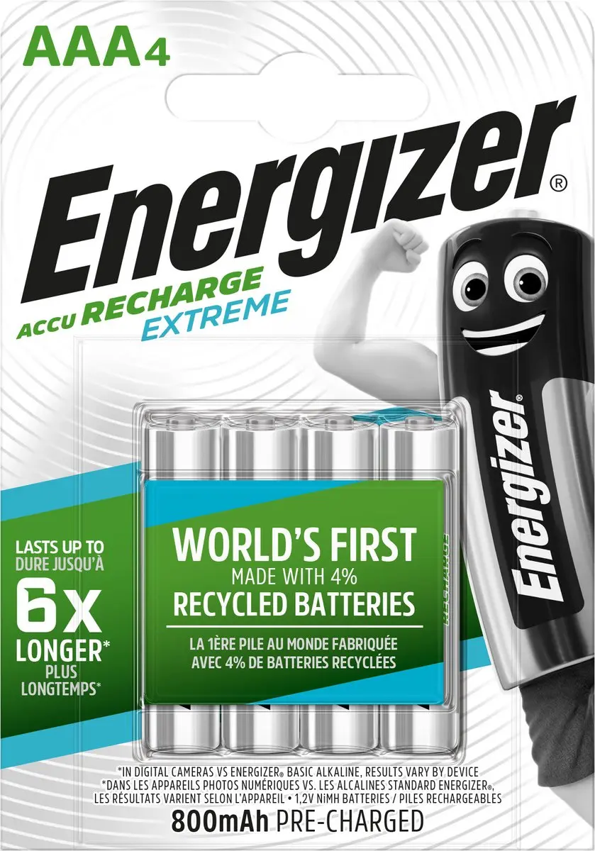 Energizer Recharge Extreme 800 AAA Oplaadbare Batterij - 800mAh - afbeelding 5 van 6