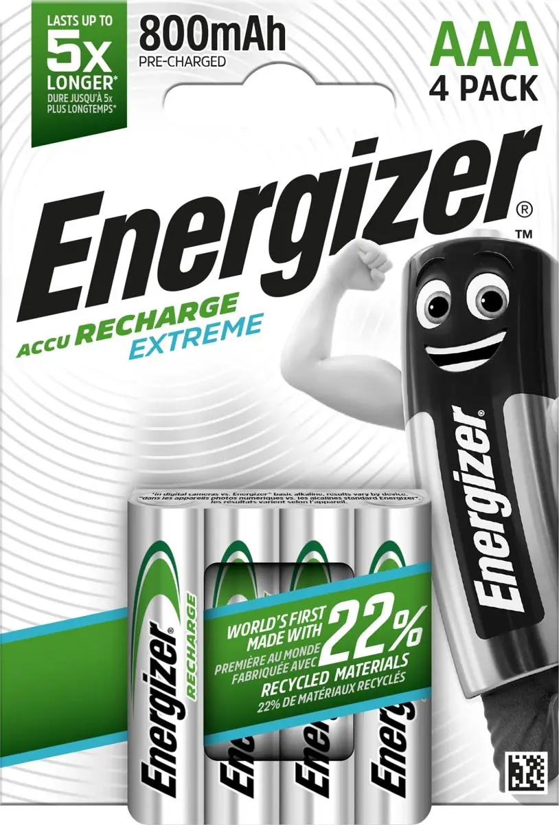 Energizer Recharge Extreme 800 AAA Oplaadbare Batterij
