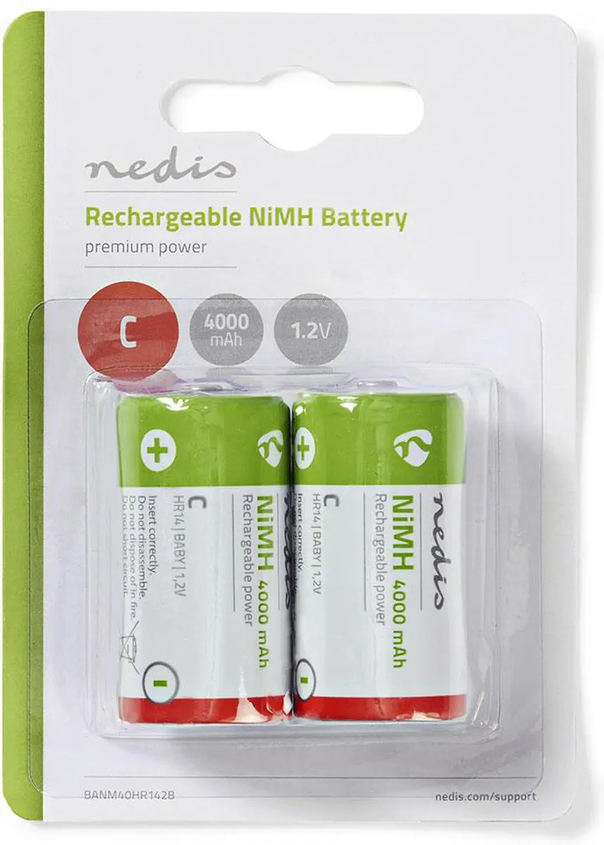Nedis Oplaadbare NiMH-Batterij C 1.2V 4000mAh