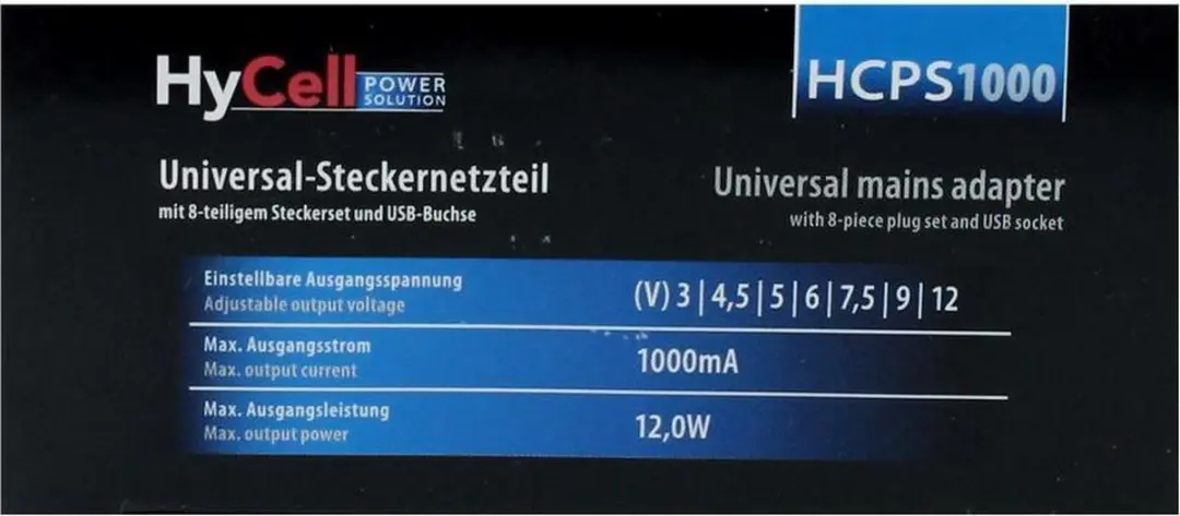 HyCell HCPS 12.0 1201-0007 Stekkernetvoeding - Zwart - afbeelding 6 van 6