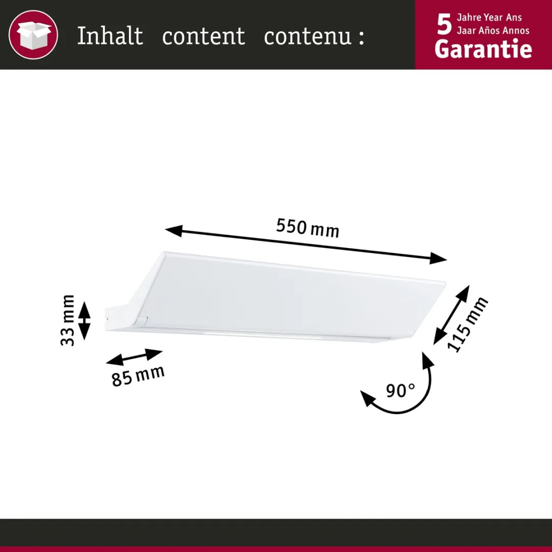 Paulmann LED Wandlamp Ranva 2700K 800lm - Wit mat - afbeelding 6 van 6