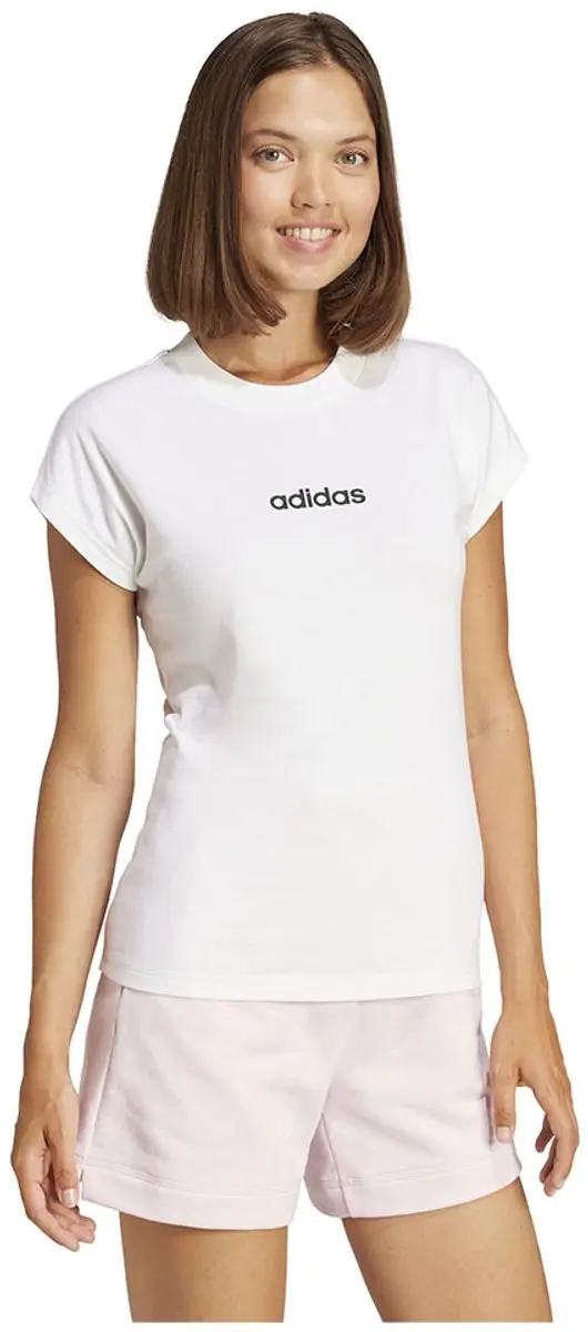 adidas Essentials Linear Katoenen T-Shirt Dames - Wit - afbeelding 5 van 6