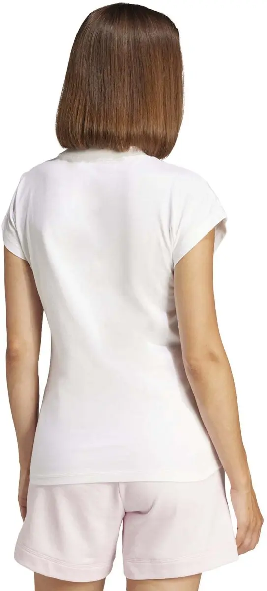 adidas Essentials Linear Katoenen T-Shirt Dames - Wit - afbeelding 2 van 6