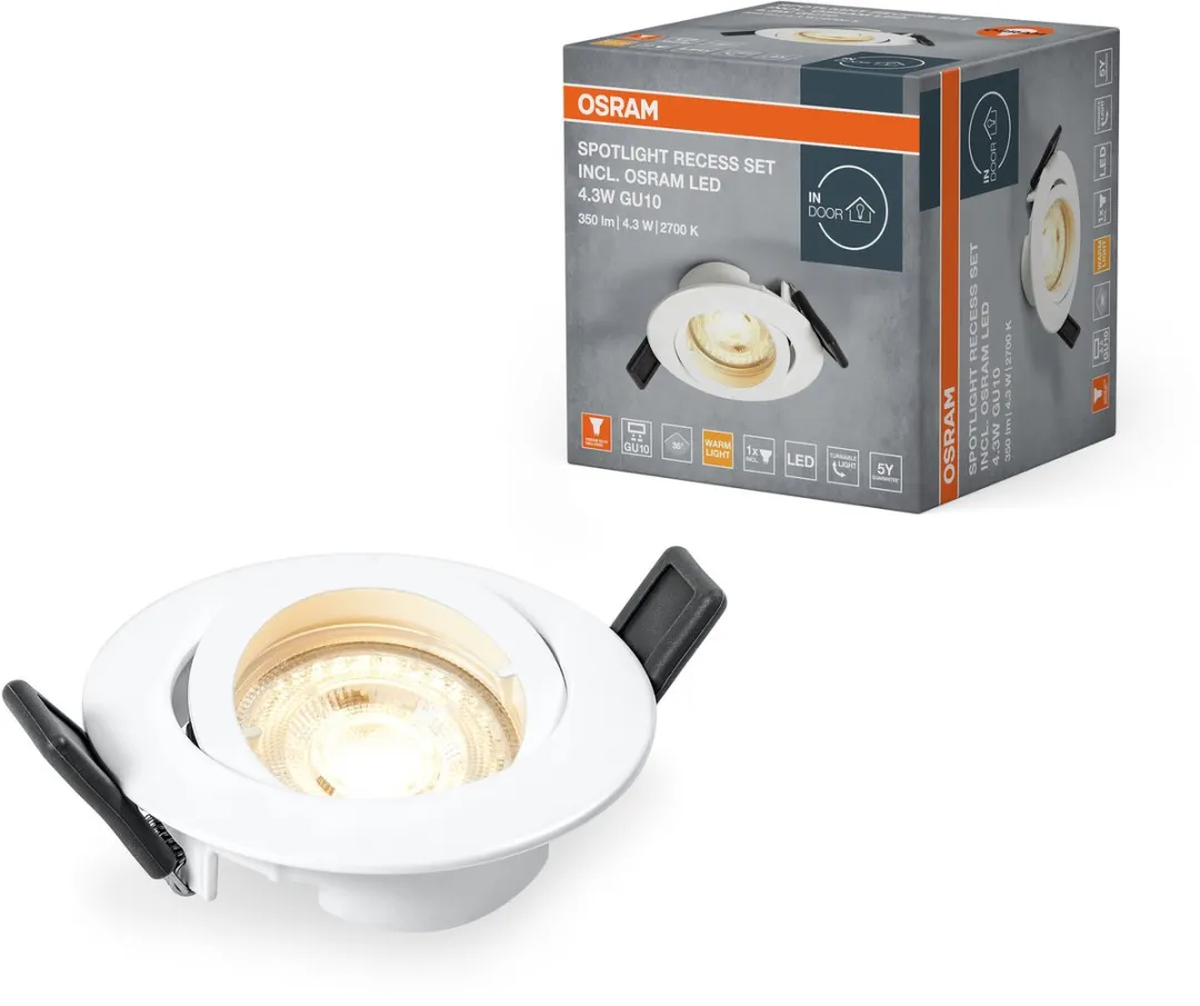 Osram Inbouwplafondlamp GU10 LED 4.3W - Wit - 2700K