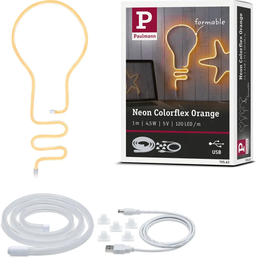 Paulmann USB LED Strip Neon Colorflex Oranje 1m - 4,5W
