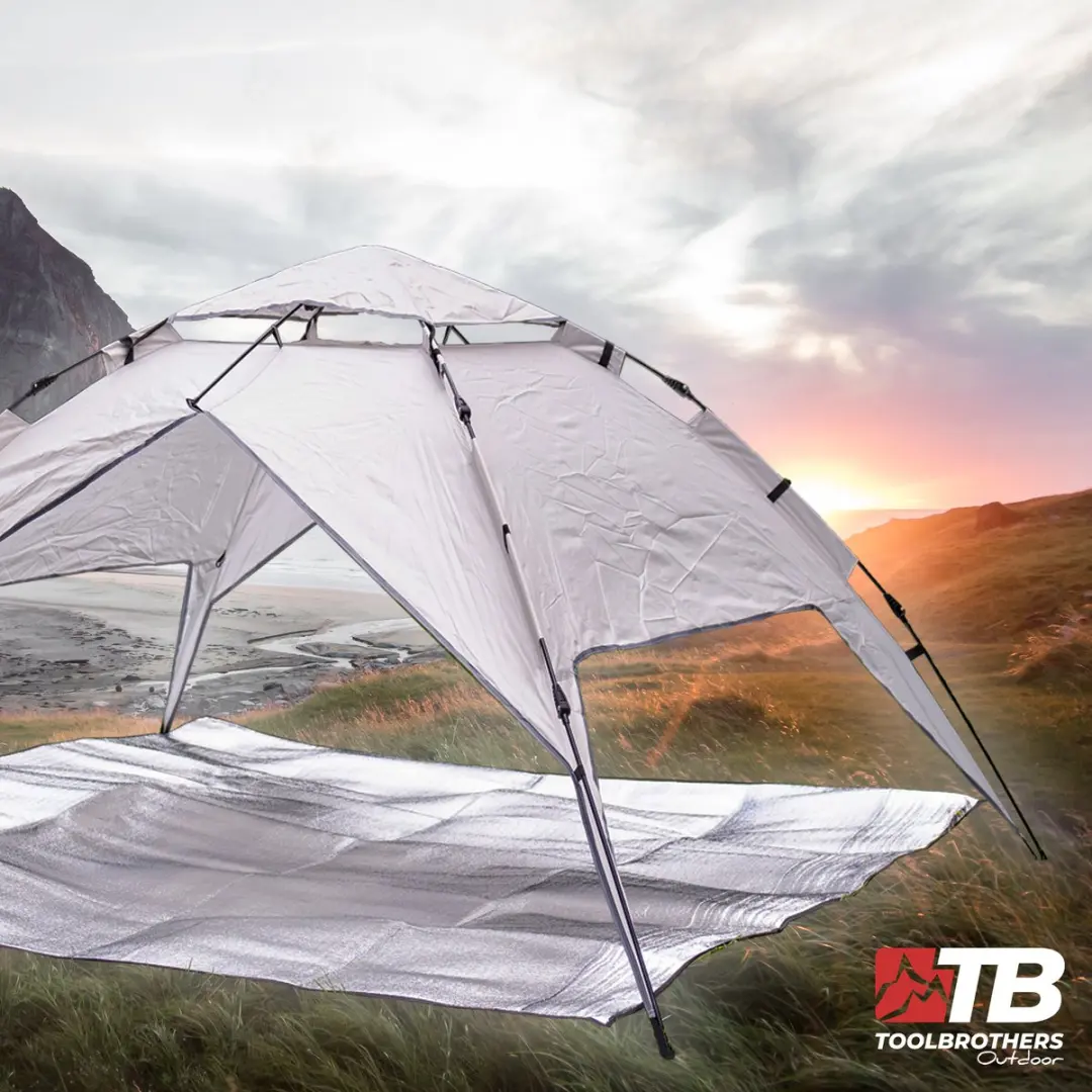 Toolbrothers GCT-003 Koepeltent voor 4 personen - Naturel - afbeelding 6 van 6