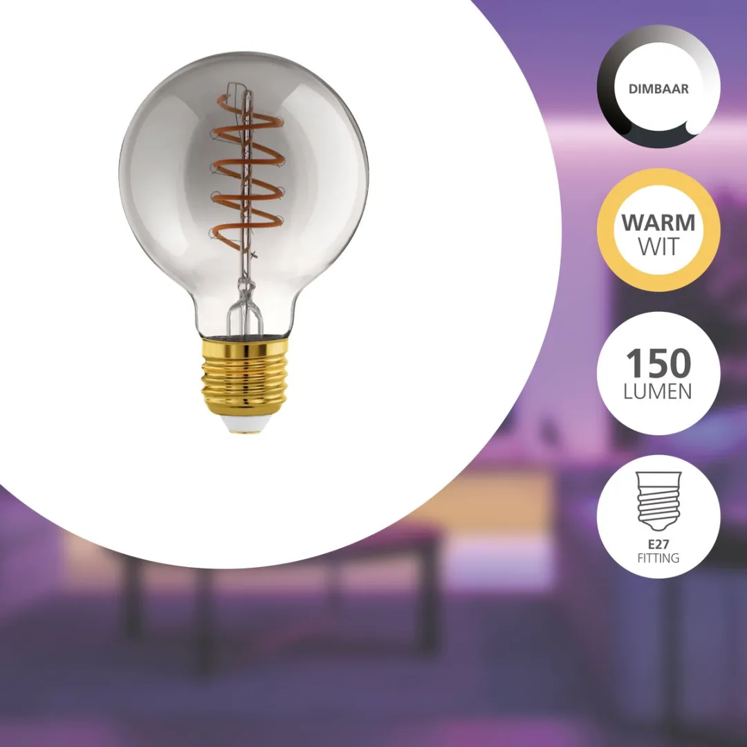 EGLO connect.z Smart LED Lamp E27 - Rookglas 2000K - Zigbee