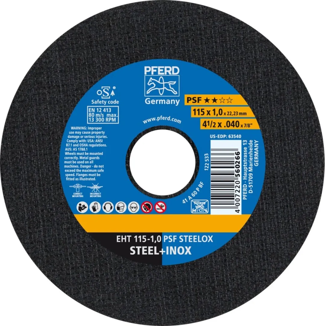 Pferd PSF Steelox 61730100 Doorslijpschijf 115mm