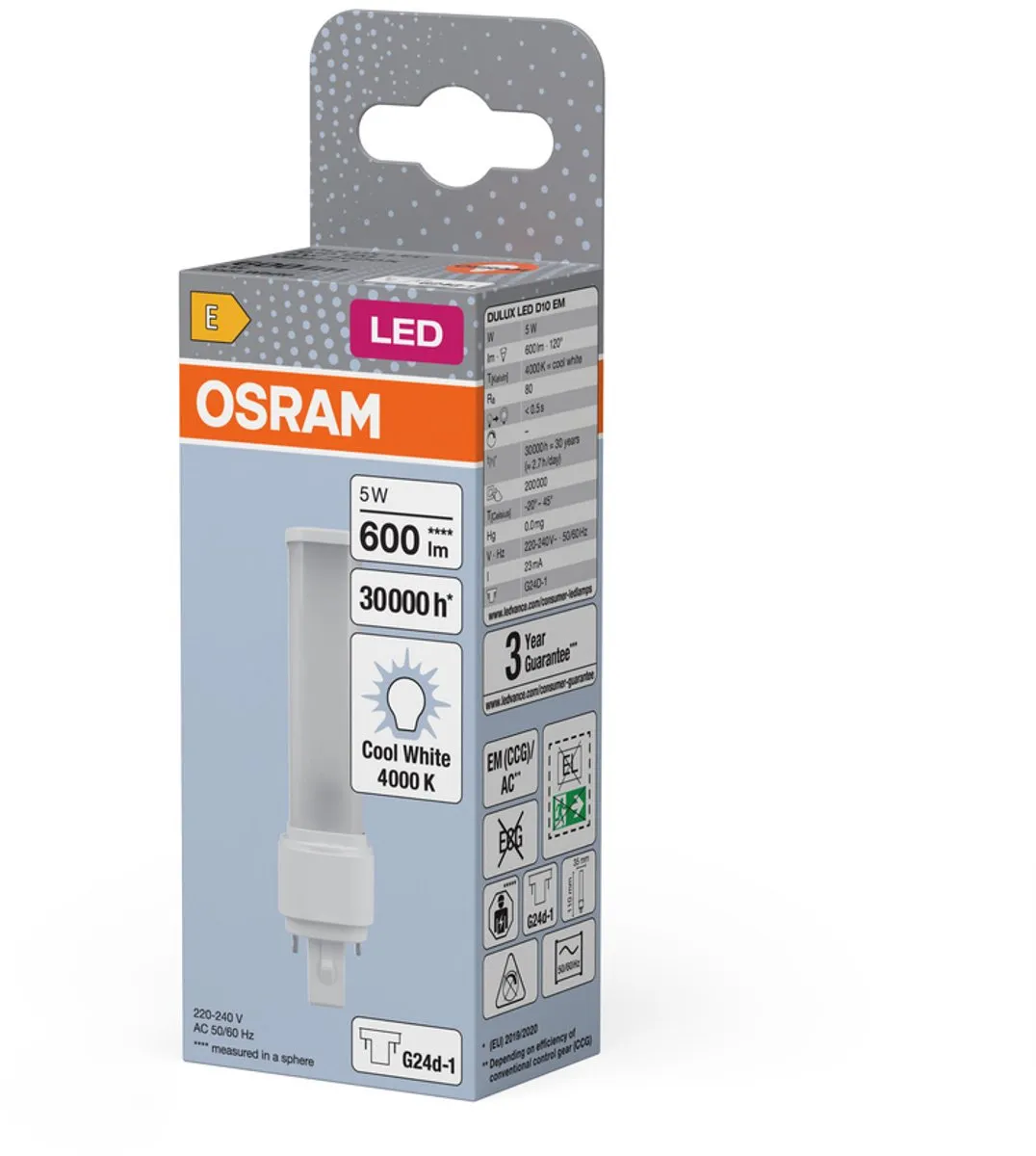 Osram LED G24d-1 5W Neutraalwit