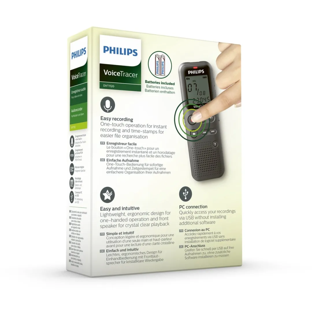 Philips DVT1120 Memorecorder - 8GB - Grijs - afbeelding 5 van 6
