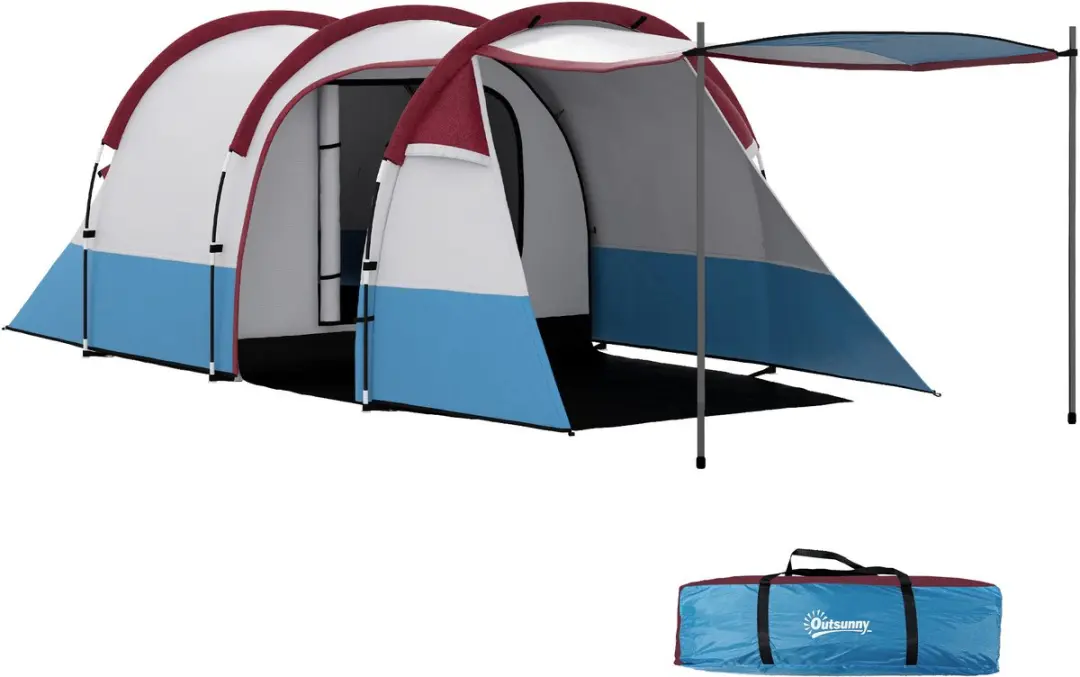 Outsunny Campingzelt Polyester, Fiberglas Rot