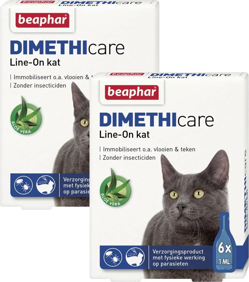 Beaphar Dimethicare Line-On Kat Anti-vlooienmiddel 12x1ml