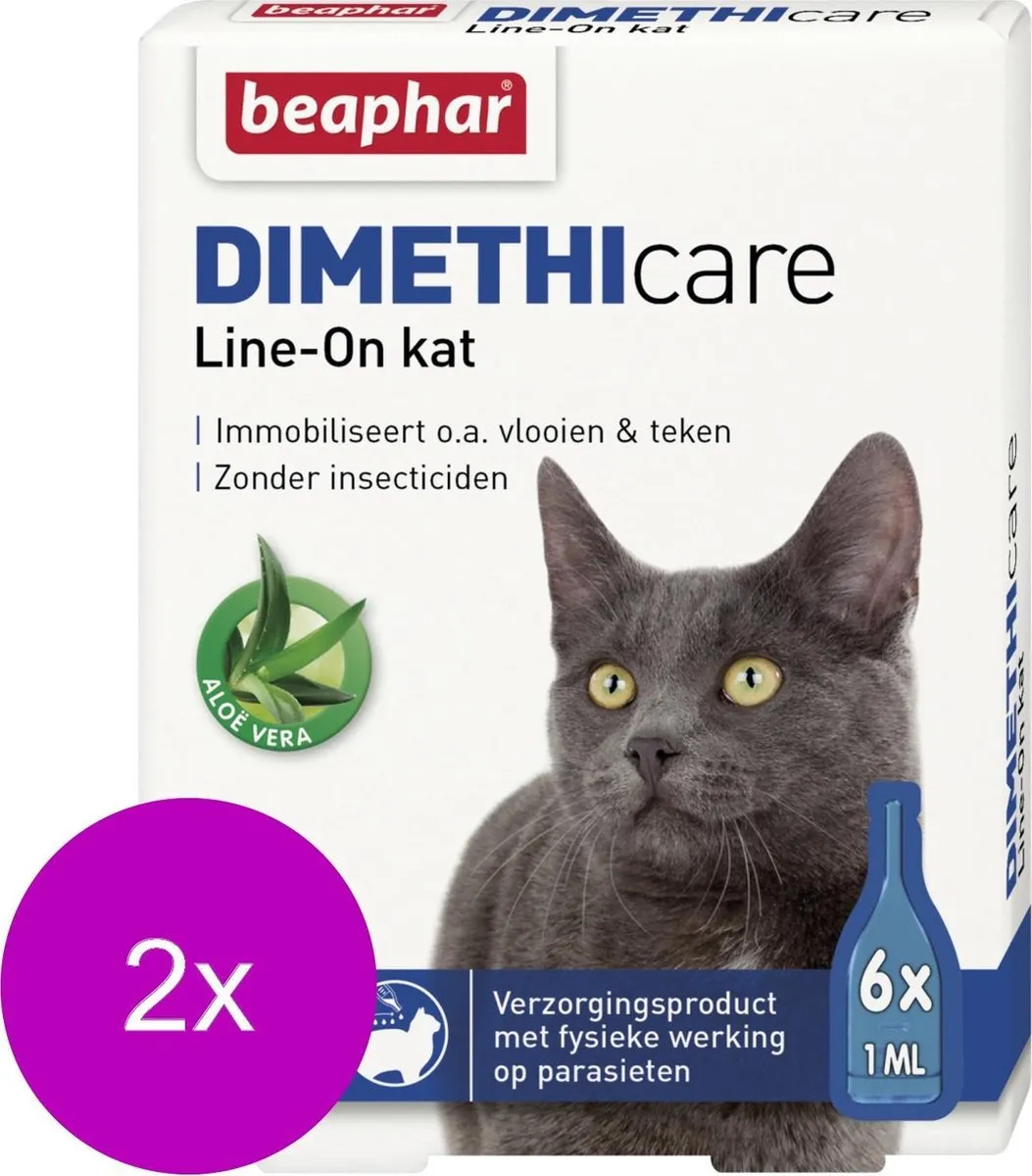 Beaphar Dimethicare Line-On Kat Anti-vlooienmiddel 12x1ml