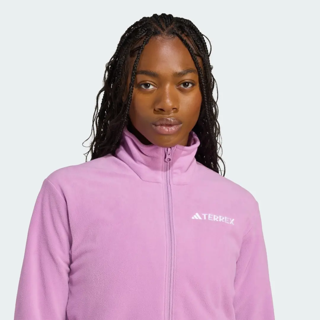 adidas TERREX Multi Essentials Fleece Jack Dames - Paars - afbeelding 4 van 6