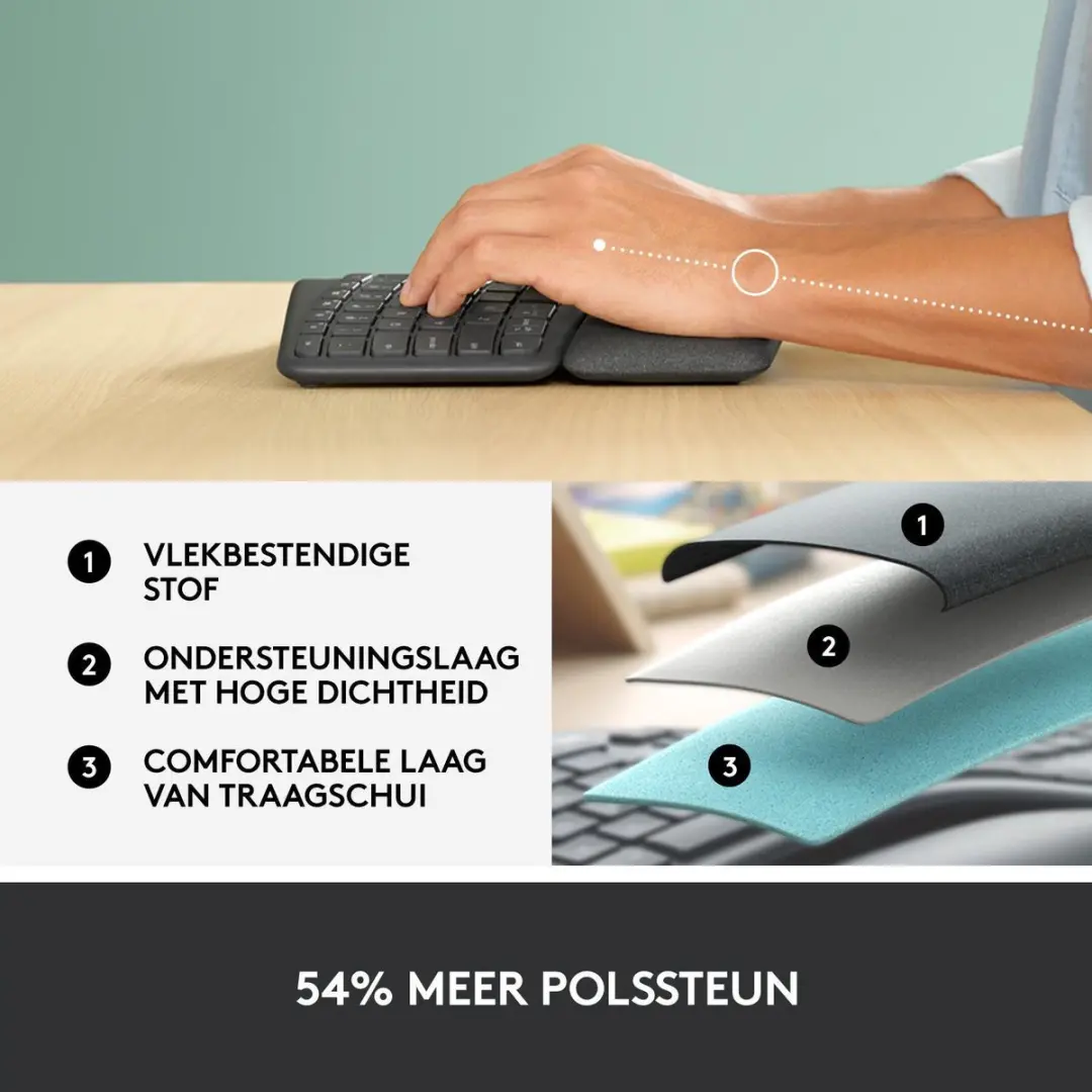 Logitech ERGO K860 920-010104 Ergonomisch Toetsenbord - Grafiet - afbeelding 4 van 6
