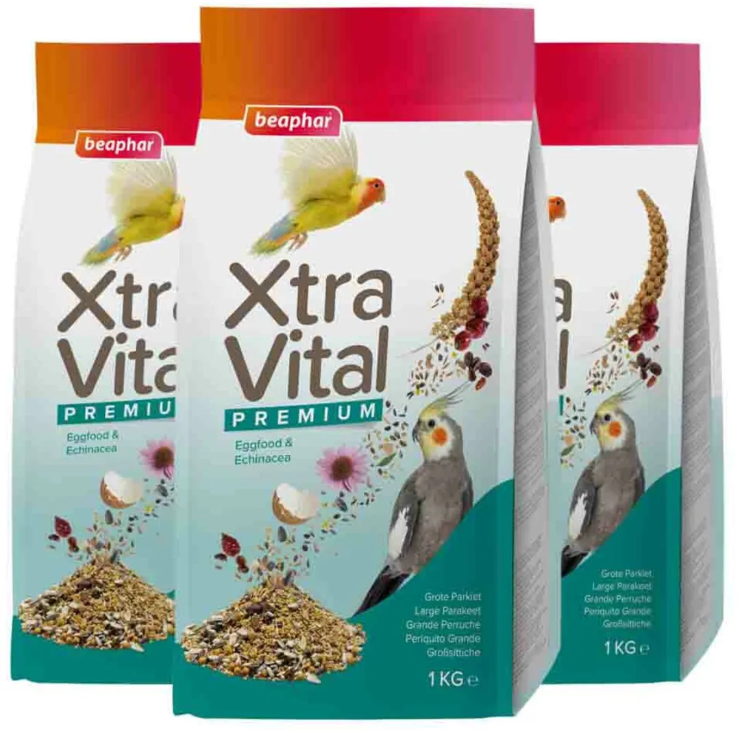 Beaphar XtraVital Grote Parkiet Voordeelverpakking - 3x1kg