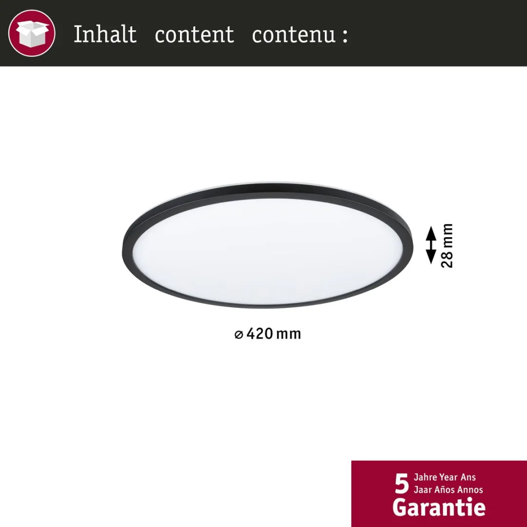 Paulmann Atria Shine LED-paneel 22W 42cm - Zwart