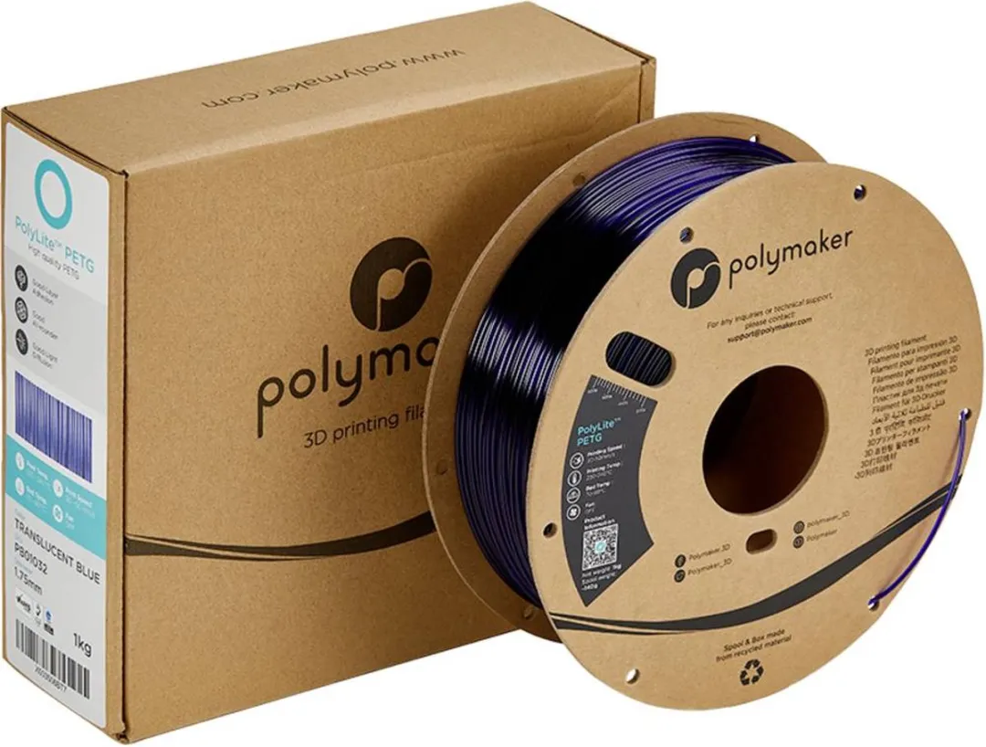 Polymaker PolyLite PETG Translucent Blue 1.75mm - 1kg