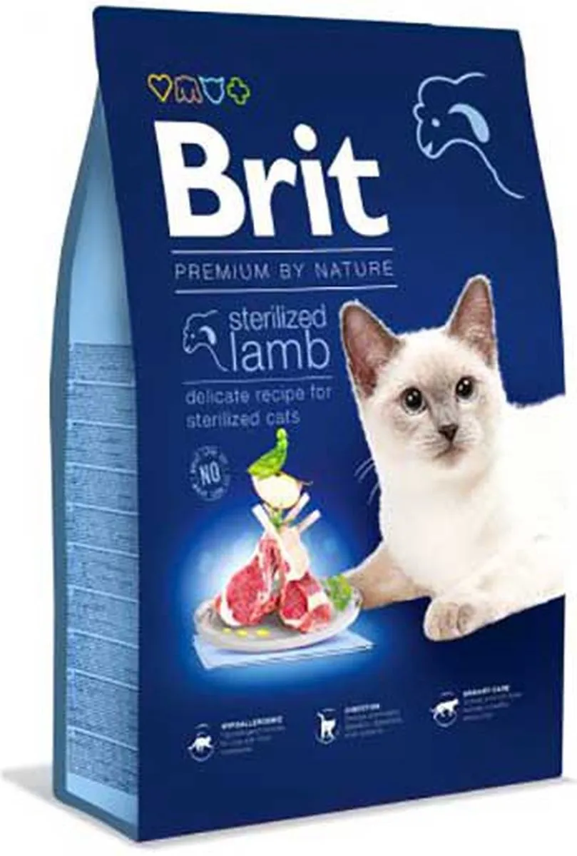 Brit Premium by Nature Sterilized Kattenvoer Lam 8kg - afbeelding 6 van 6