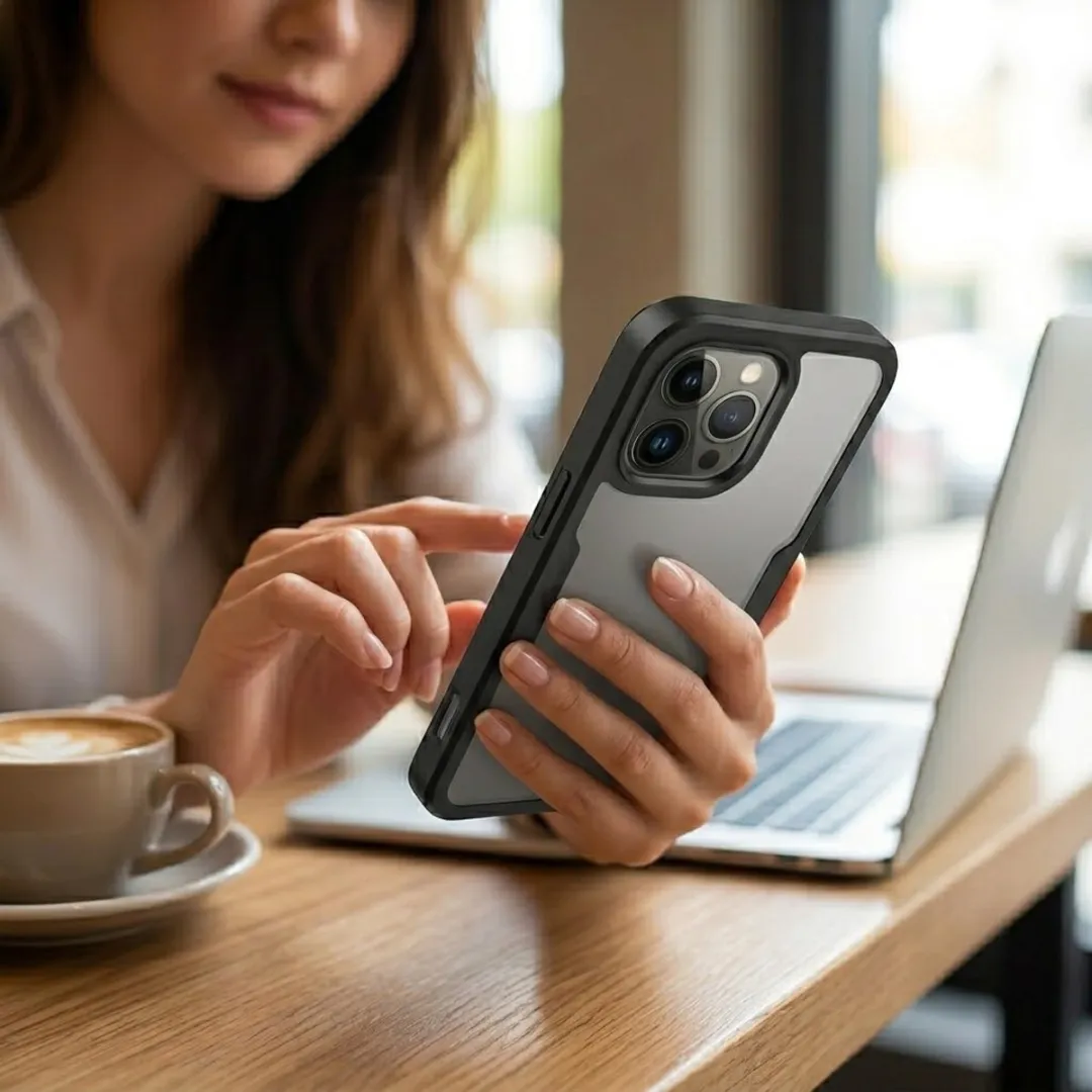 NUVEX iPhone 13 Pro Hoesje - Zwart Transparant - afbeelding 6 van 6