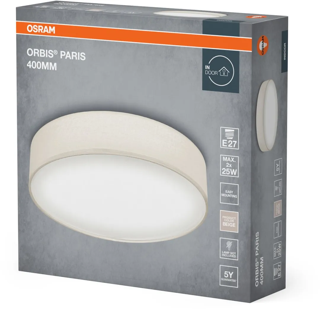Osram Orbis Paris Plafondlamp 400mm - Beige - 2xE27