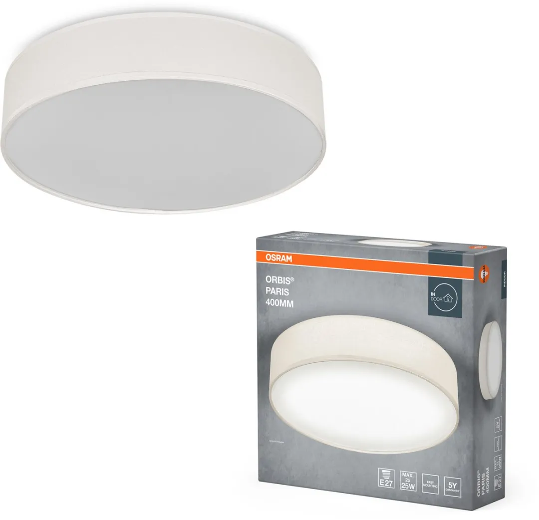 Osram Orbis Paris Plafondlamp 400mm - Beige - 2xE27 - afbeelding 6 van 6