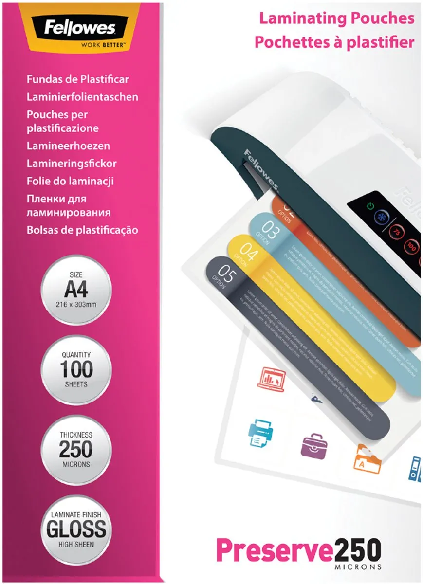 Casio Fellowes ImageLast A3 80 Mic - 25 Stuks - Meerkleurig