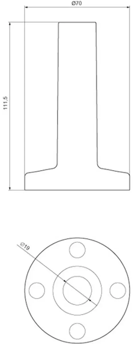 Siemens 8WD4308-0DA Voet Met Buis 100mm - afbeelding 2 van 4