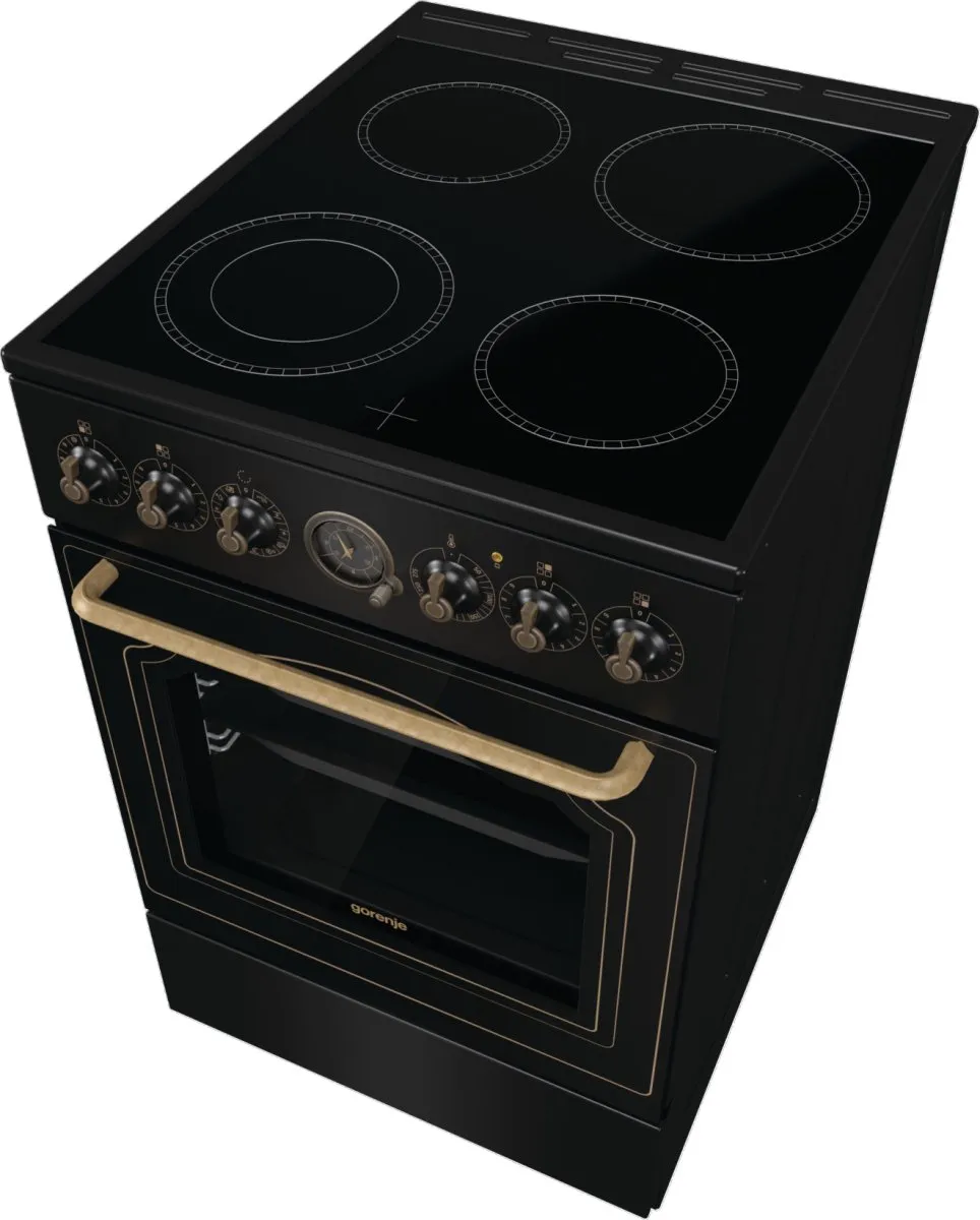 Gorenje GECS5B70CLB Vrijstaand Fornuis - 4 Kookzones - 1 Oven - Zwart