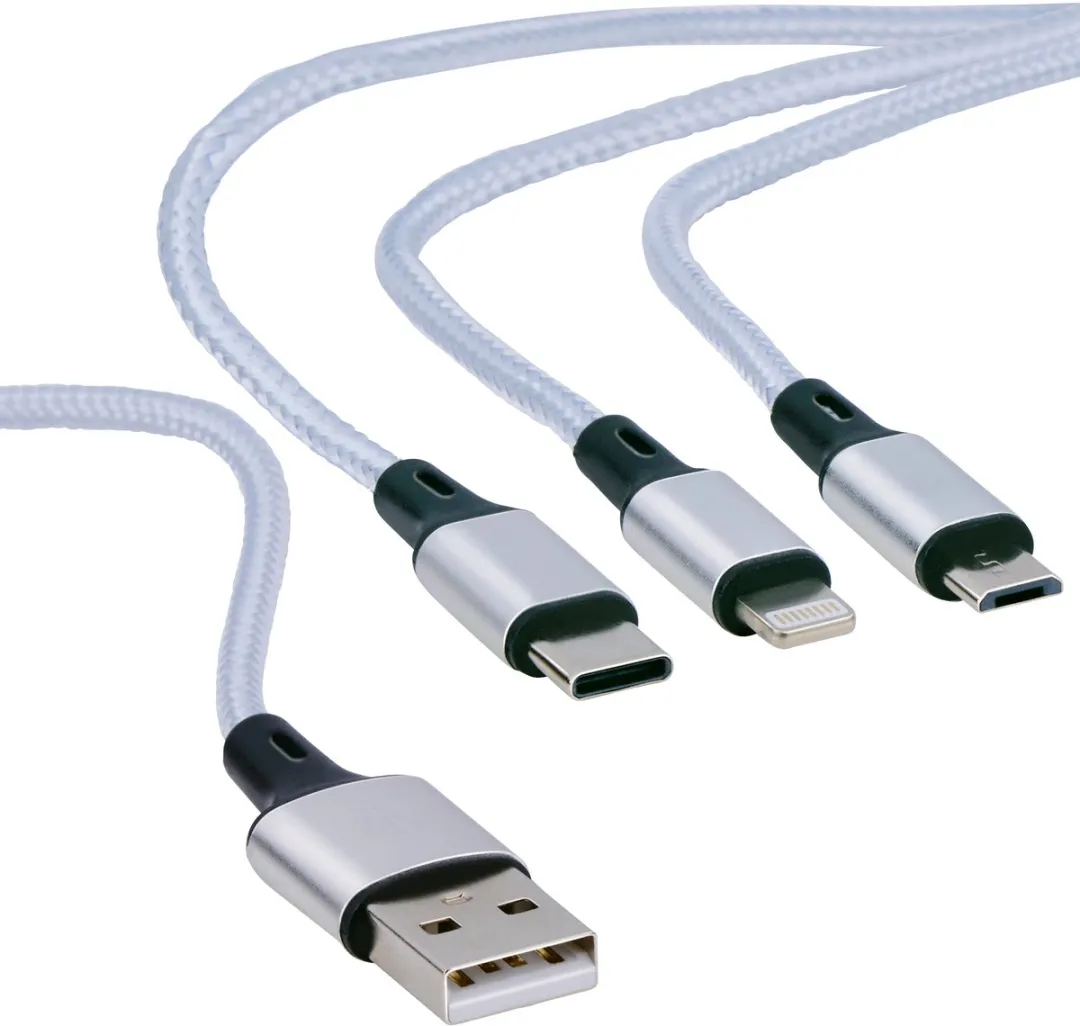 Grundig Reis Oplaadset 3-delig - USB-C/USB-A/Lightning - Wit