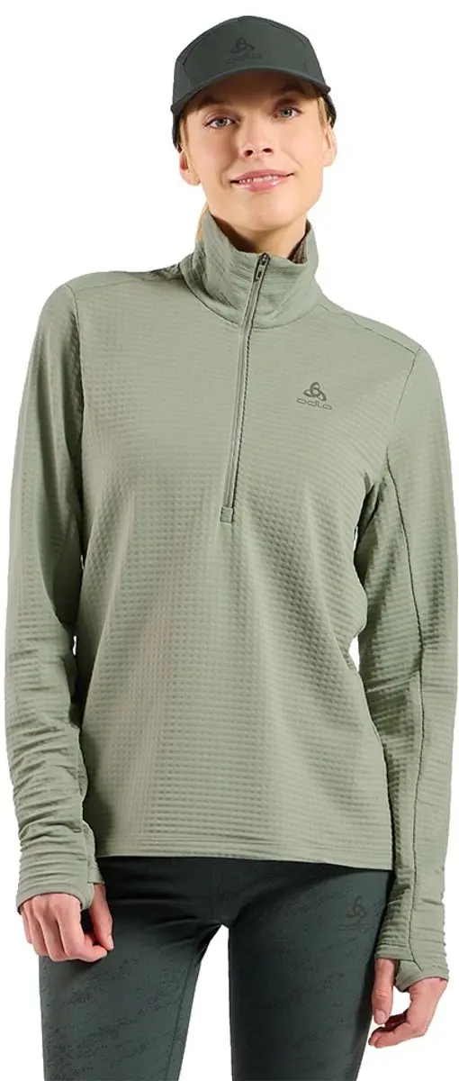 Odlo Essential Thermal Fleece Met Volledige Rits Groen L Vrouw