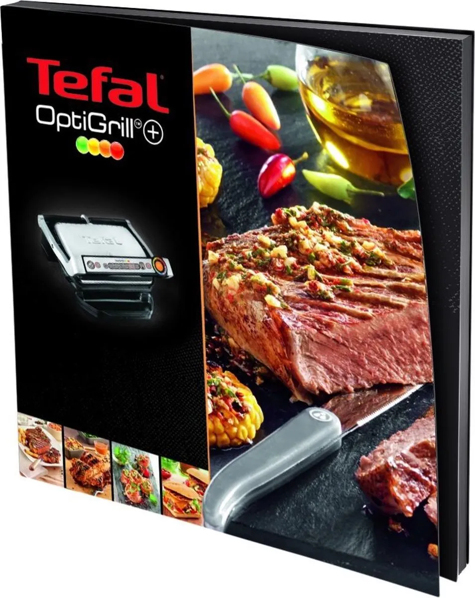 Tefal OptiGrill+ GC712D Contactgrill - 2000W - Titanium/Zilver