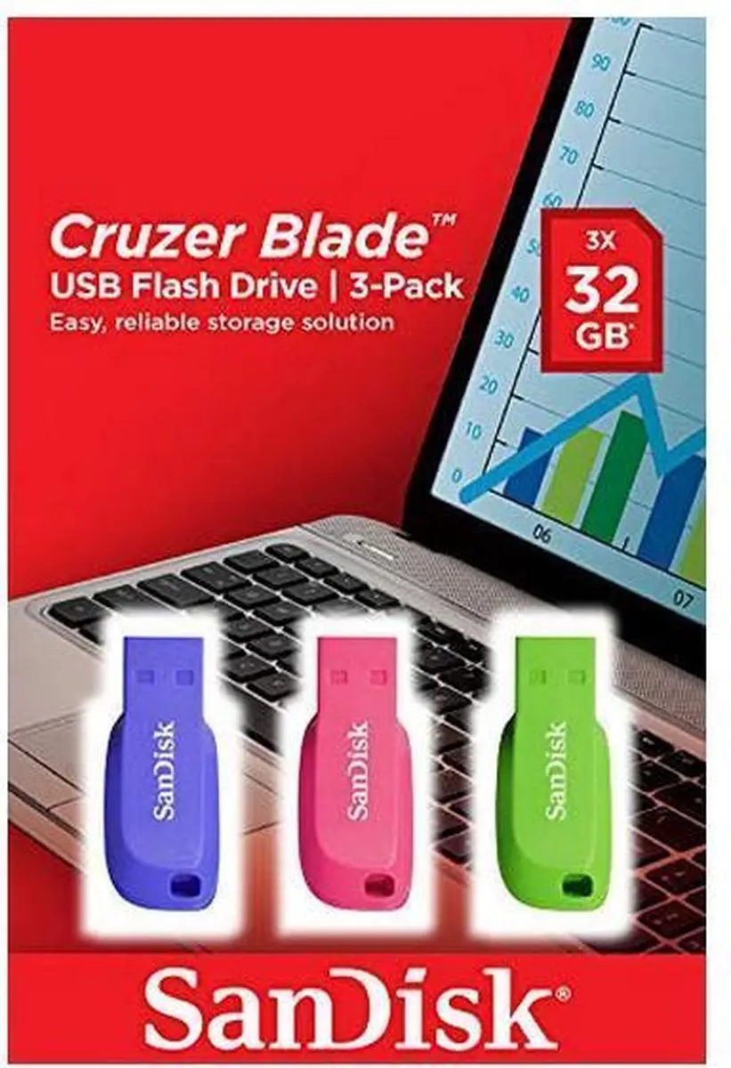 SanDisk Cruzer Blade SDCZ50C-032G-B46T USB-stick - 3x - afbeelding 4 van 6