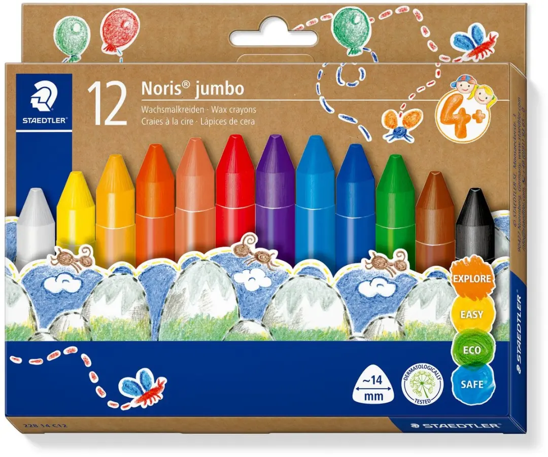 Staedtler Noris Jumbo Waskrijt - 12 Kleuren - afbeelding 6 van 6