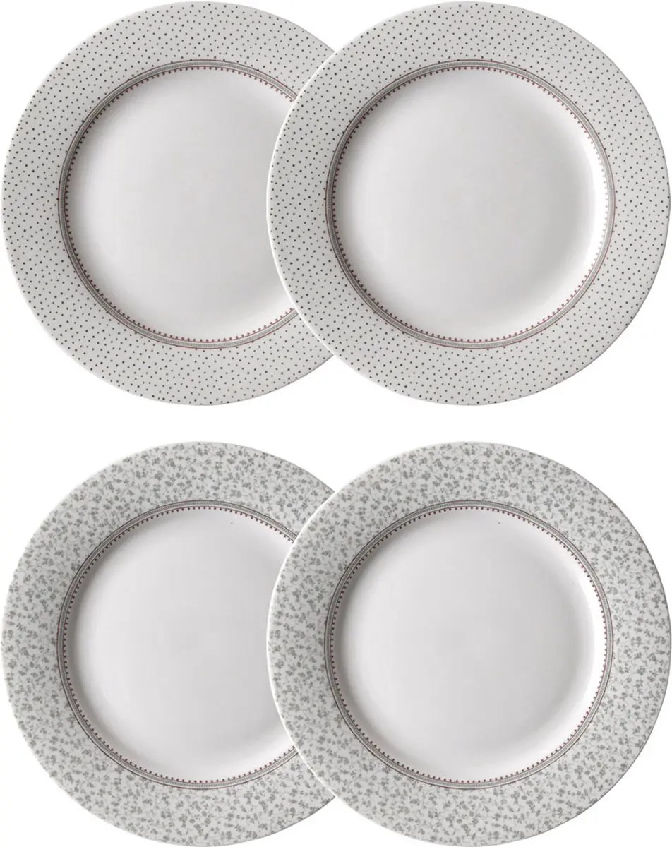 Laura Ashley Wild Clematis Collectables Borden set van 4 -Plat