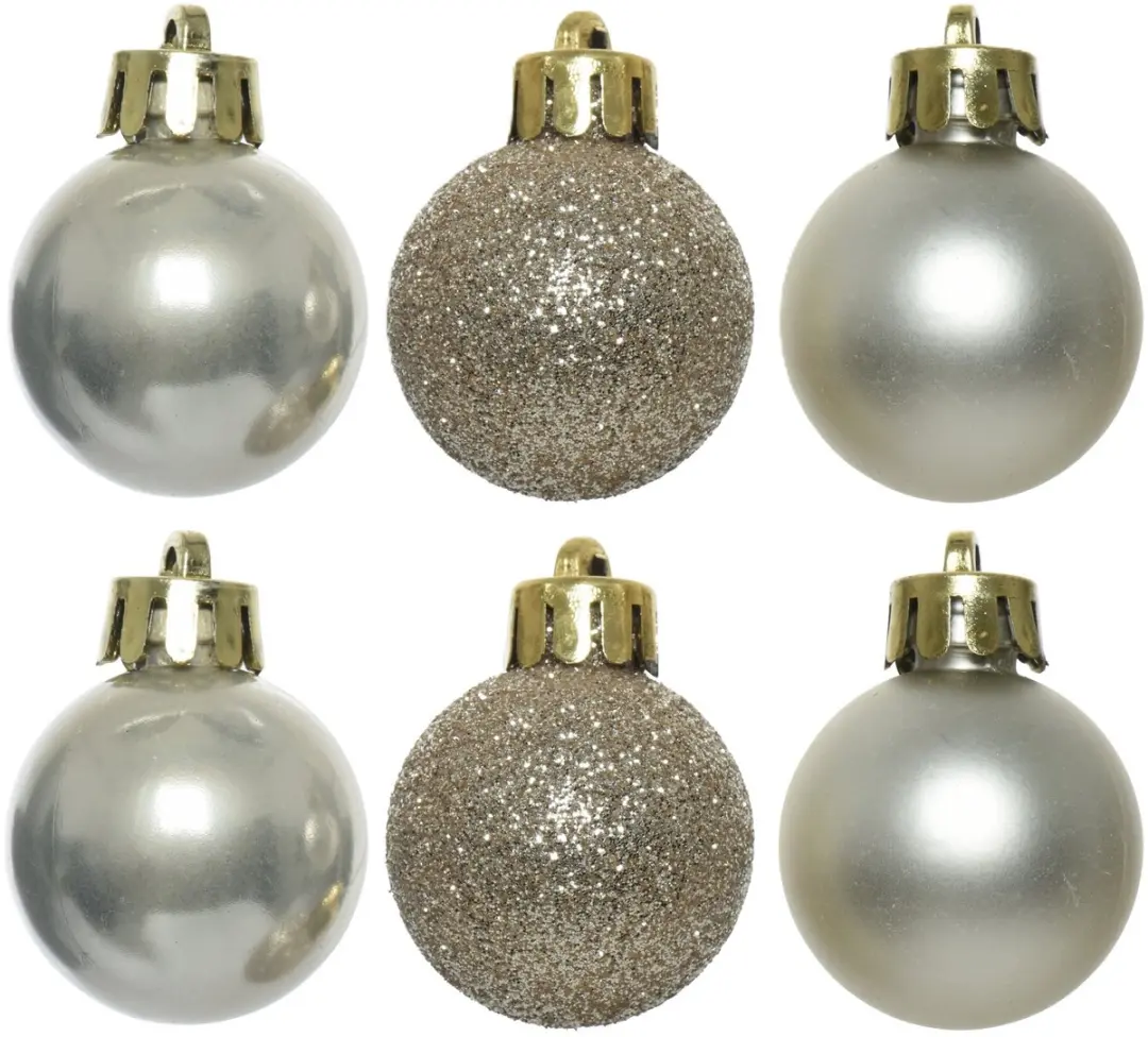 Decoris Kerstballen Kunststof 3cm