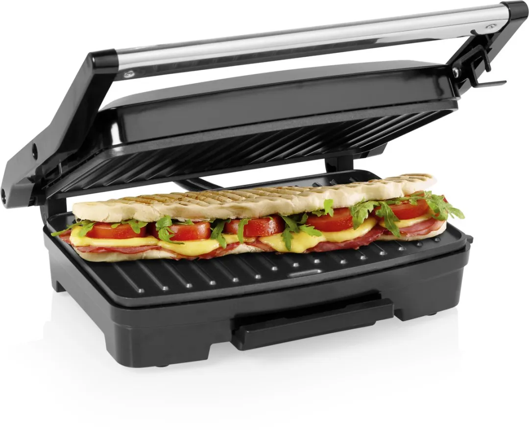 Princess Contactgrill Compact 01.117501.01.001 - 750W - 23x15cm - Zwart/RVS