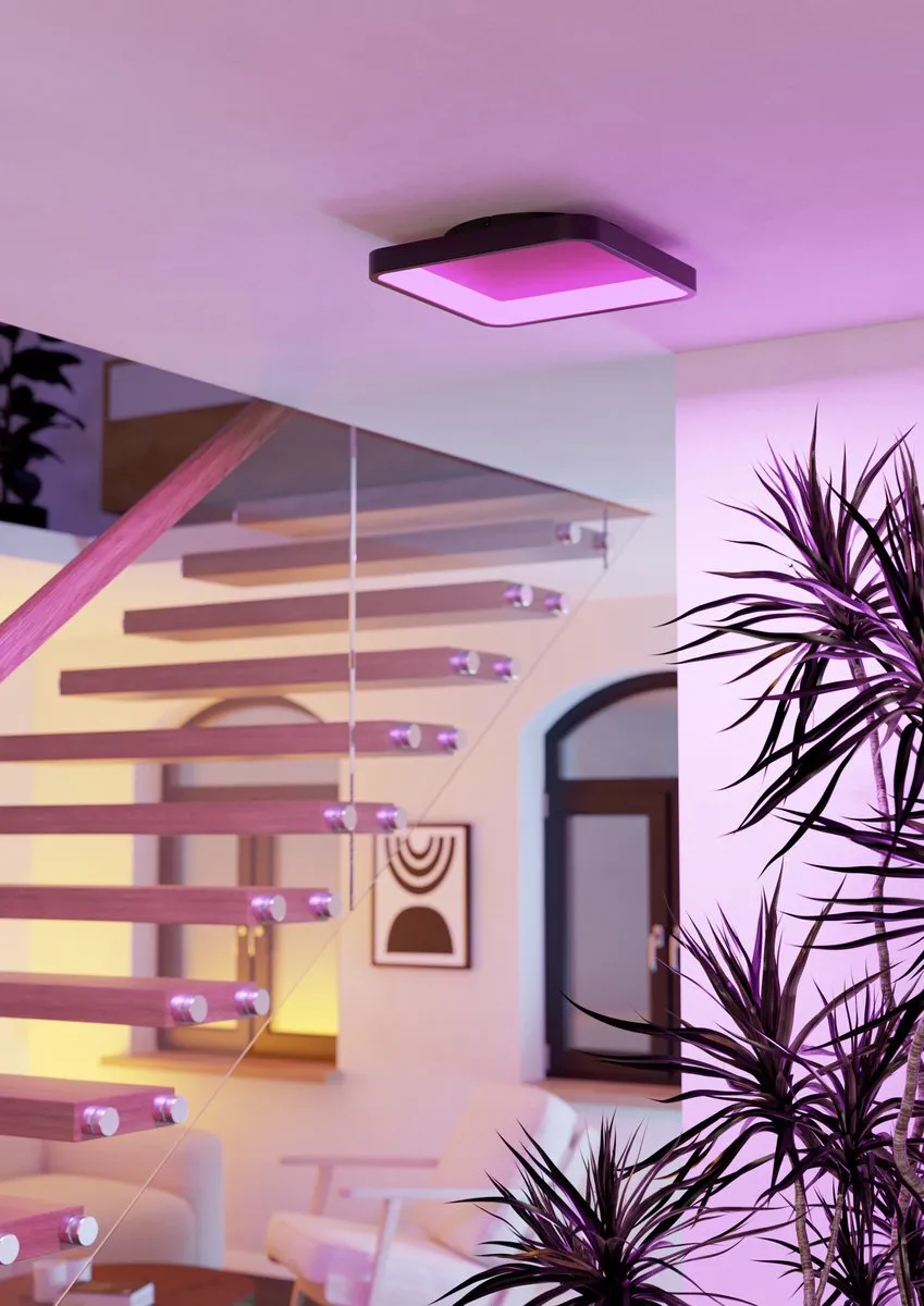 EGLO connect.z Loretello-Z Smart Plafondlamp 35cm - Zwart/Wit