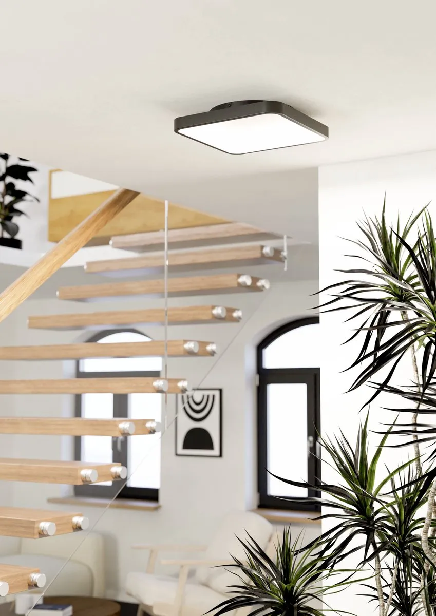 EGLO connect.z Loretello-Z Smart Plafondlamp 35cm - Zwart/Wit
