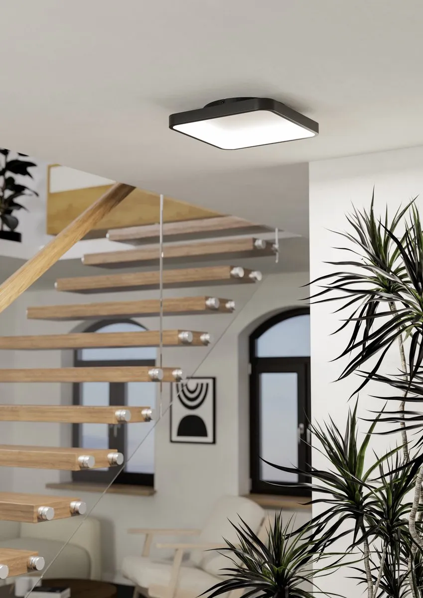EGLO connect.z Loretello-Z Smart Plafondlamp 35cm - Zwart/Wit