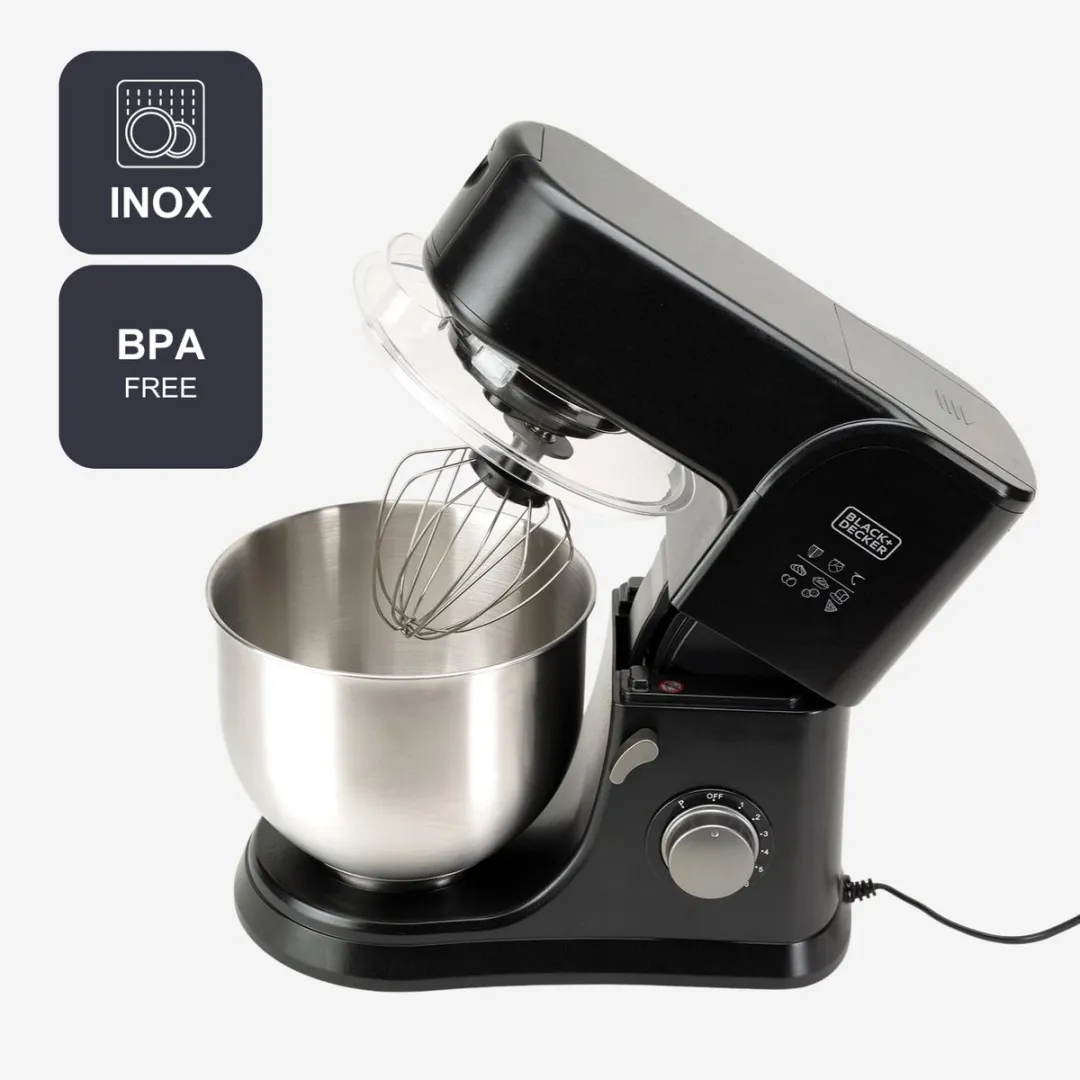 BLACK+DECKER BXKM1001E Keukenmachine 1000W - 5.2L - Zwart - afbeelding 6 van 6