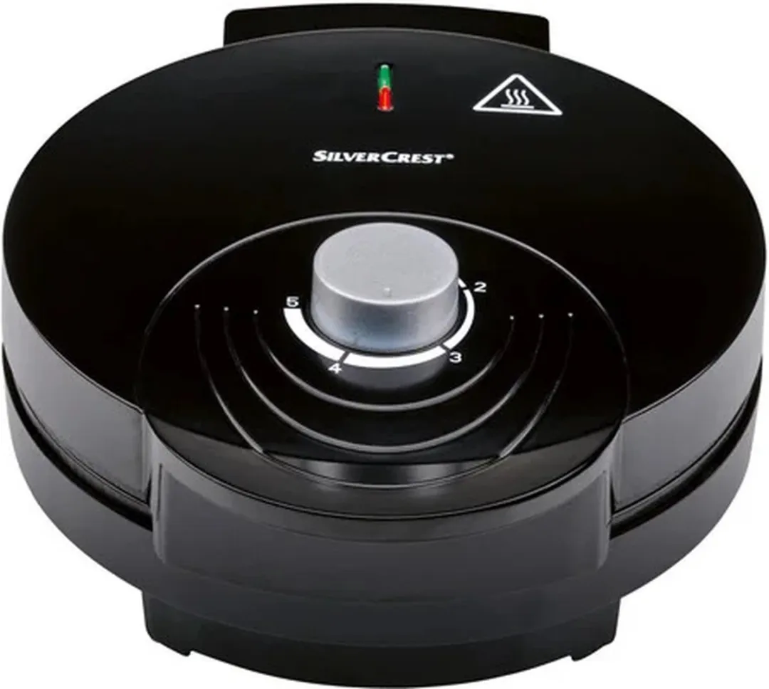 SilverCrest Hartvorm Wafelijzer 1200W - 5 Wafels - Zwart - afbeelding 4 van 5