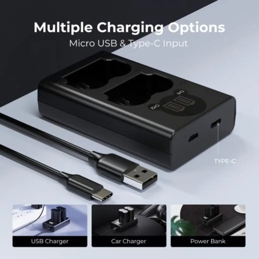 K&F Concept NP-W235 Dubbele Batterijlader - USB-C - afbeelding 6 van 6