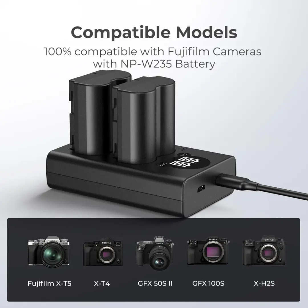 K&F Concept NP-W235 Dubbele Batterijlader - USB-C - afbeelding 2 van 6